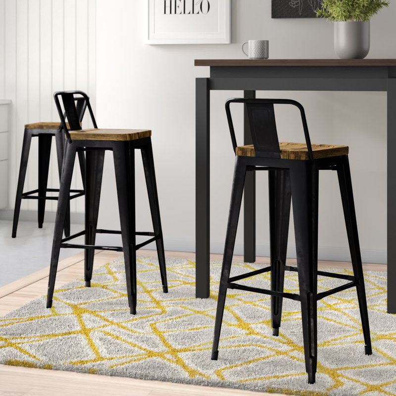 Zipcode Design™ Irvington Solid Wood Bar Stool & Reviews Wayfair
